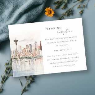 Seattle Washington Landscape Wedding Reception Enclosure Card