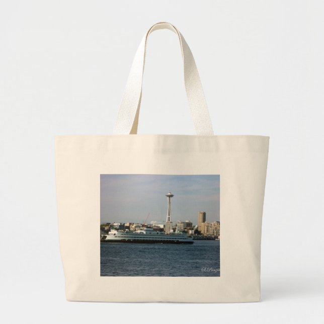 Seattle Washington Large Tote Bag (Front)