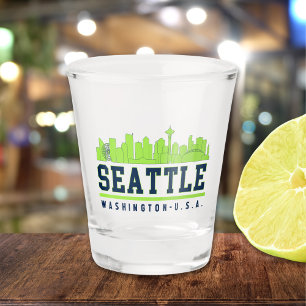 Seattle Washington Modern Skyline City Shot Glass