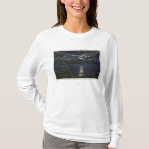 Seattle, Washington - Moonlit View of Mt. T-Shirt