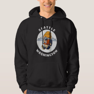 Seattle Washington Mountains Hiking Gnome WA Souve Hoodie
