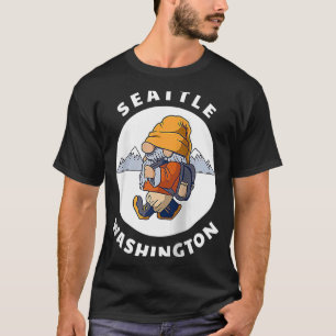 Seattle Washington Mountains Hiking Gnome WA Souve T-Shirt