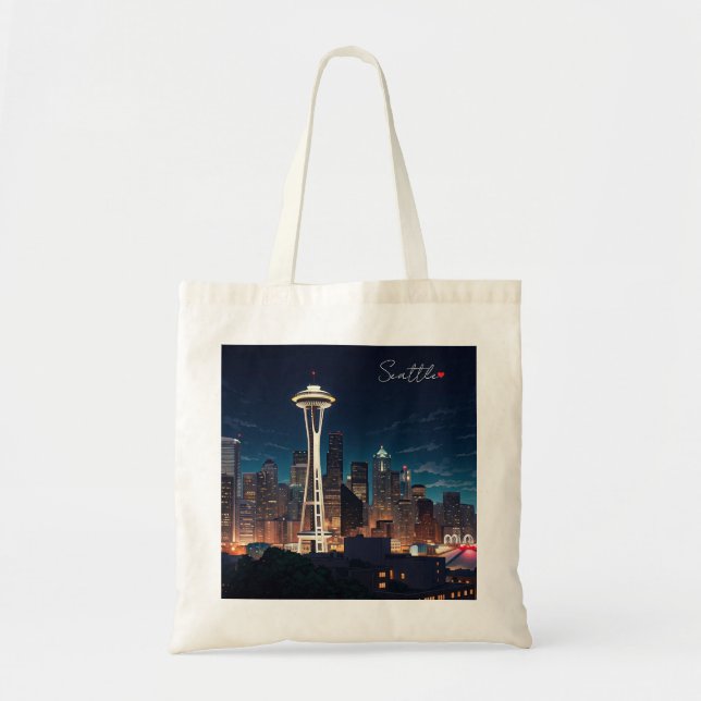 Seattle Washington Night Tote Bag (Front)