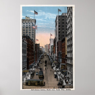 Seattle, Washington - North View of 2nd Poster