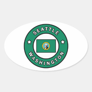 Seattle Washington Oval Sticker