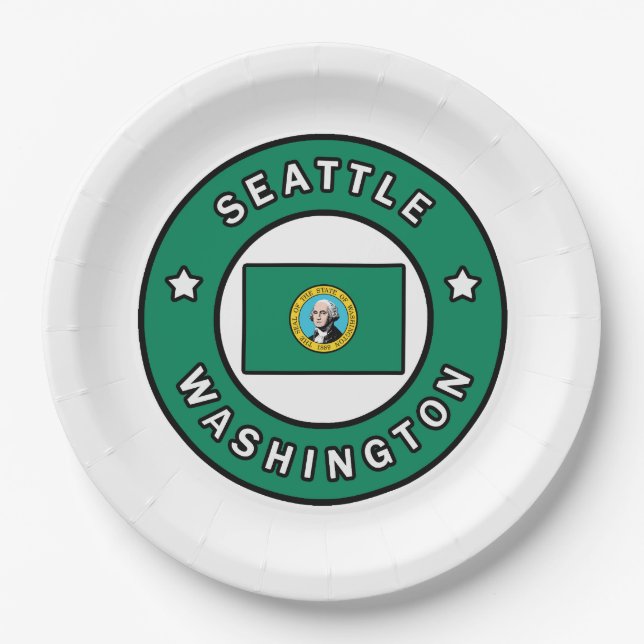 Seattle Washington Paper Plate (Front)