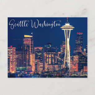 Seattle Washington Postcard Night Life