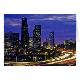 Seattle, Washington skyline at night