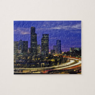 Seattle, Washington skyline at night Jigsaw Puzzle