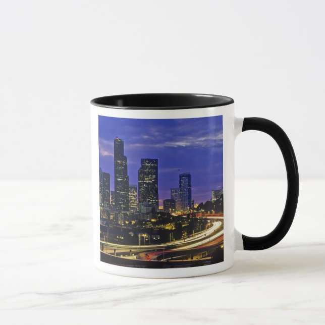 Seattle, Washington skyline at night Mug (Right)