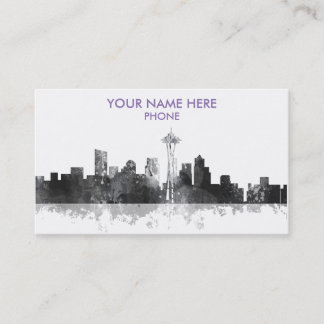 SEATTLE WASHINGTON SKYLINE -Business cards
