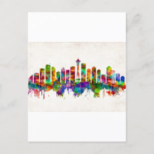 Seattle Washington Skyline Invitation Postcard
