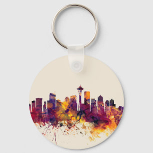 Seattle Washington Skyline Key Ring
