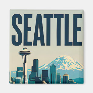 🌲 Seattle Washington Skyline Magnet