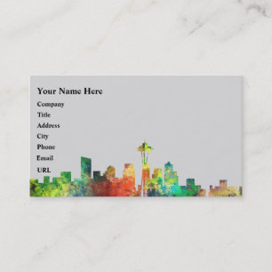 SEATTLE WASHINGTON SKYLINE SP - BUSINESS CARD