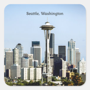 Seattle, Washington skyline Square Sticker