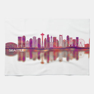 Seattle Washington Skyline Tea Towel