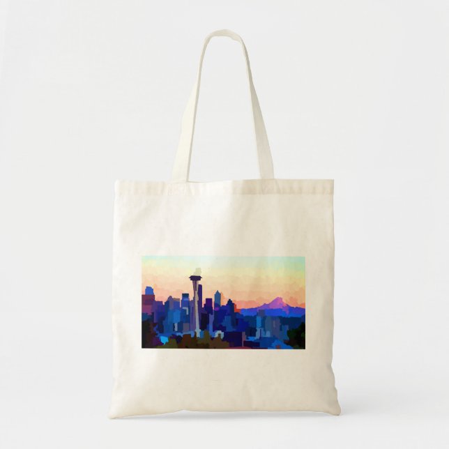 Seattle Washington Skyline Tote Bag (Front)