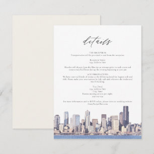 Seattle Washington Skyline Travel Details Card
