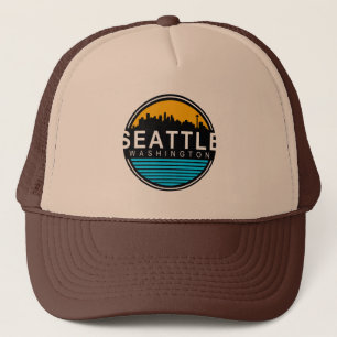 Seattle Washington Skyline Travel Trucker Hat