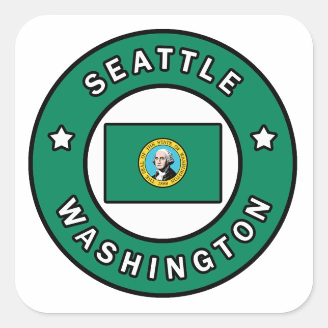 Seattle Washington Square Sticker (Front)
