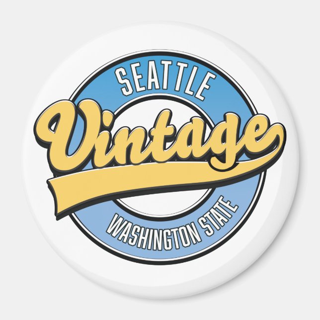 Seattle Washington State retro logo. Magnet (Front)