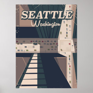 Seattle, Washington state Travel poster