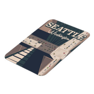 Seattle, Washington state Travel poster Magnet