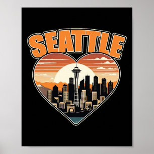 Seattle Washington State Usa Men Women Kids  Poster