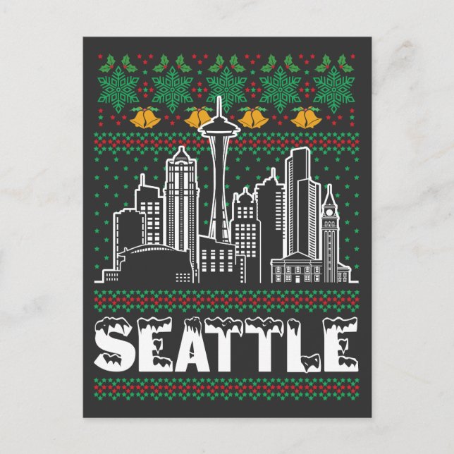 Seattle Washington Ugly Christmas Postcard (Front)
