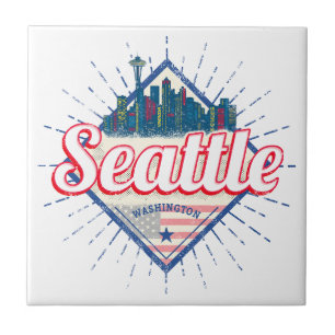Seattle Washington United States City Skyline USA Ceramic Tile