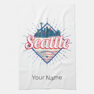 Seattle Washington United States City Skyline USA Tea Towel