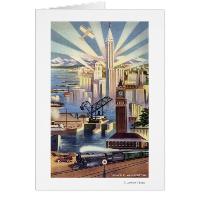 Seattle, Washington - View of Downtown (Front)