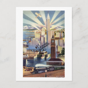 Seattle, Washington - View of Downtown Postcard