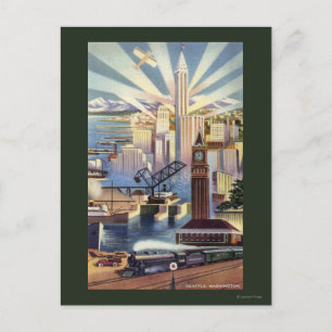 Seattle, Washington - View of Downtown Postcard