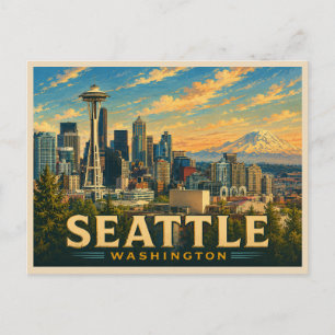 Seattle Washington Vintage Travel Postcard
