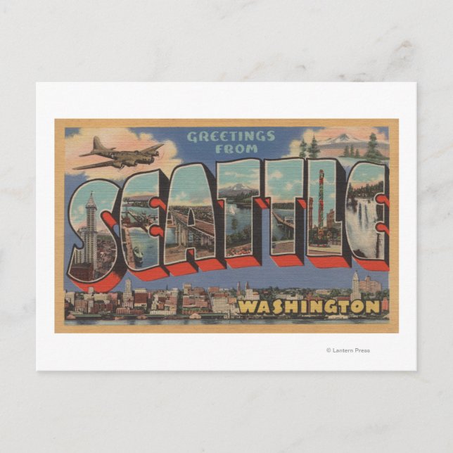 Seattle, WashingtonLarge Letter Scenes 3 Postcard (Front)