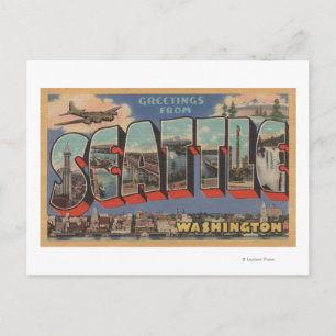 Seattle, WashingtonLarge Letter Scenes 3 Postcard