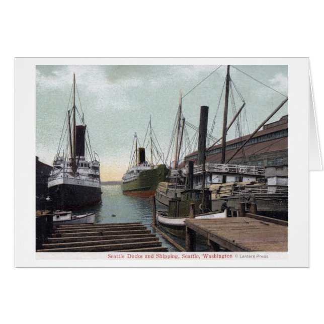 Seattle, WashingtonView of the Dock and Ships (Front Horizontal)