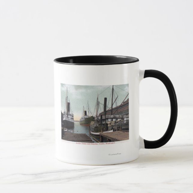 Seattle, WashingtonView of the Dock and Ships Mug (Right)