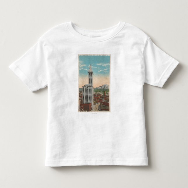 Seattle, WASmith Tower View & Mt. Rainier Toddler T-Shirt (Front)
