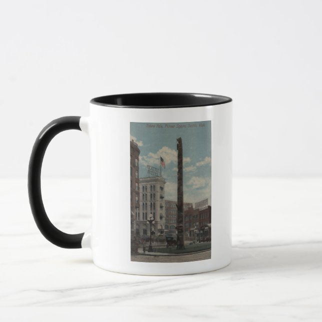 Seattle, WATotem Pole at Pioneer Square Mug (Left)
