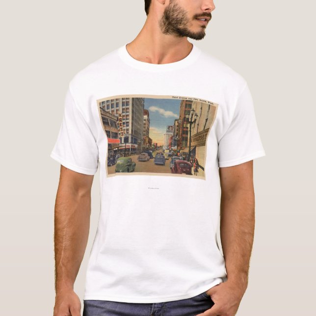 Seattle, WAView of 3rd Ave. & Pike St. T-Shirt (Front)