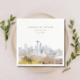 Seattle Wedding Custom Cocktail Napkins