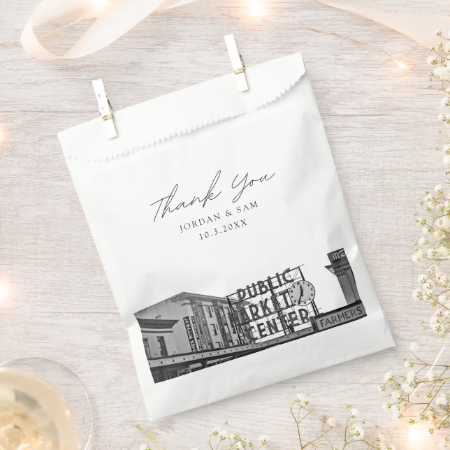 Seattle Wedding Favour Pikes Place Photo Thank You Favour Bag (Clipped)