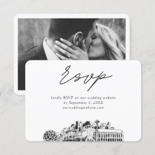 Seattle Wedding Minimalist Sketch RSVP Enclosure Card