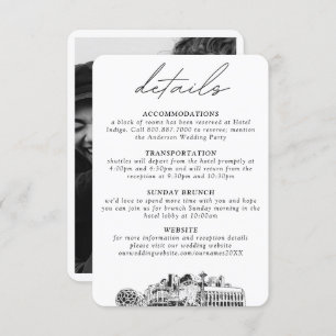 Seattle Wedding Small Vertical Details Enclosure Card