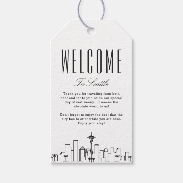 Seattle Wedding | Welcome Message Gift Tags (Front)