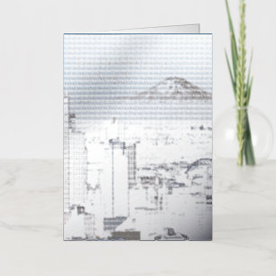 Seattle with Mount Rainier Photography Foil Greeting Card