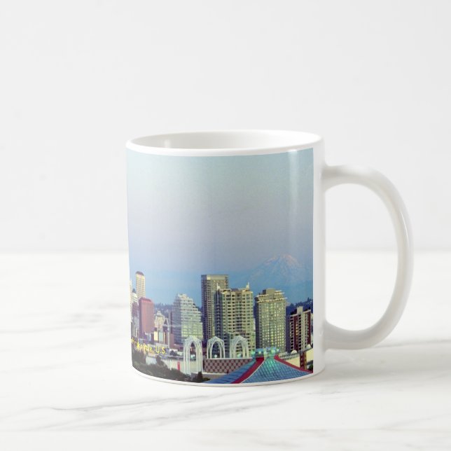 Seattle with Mount Rainier, Washington State, U.S. Coffee Mug (Right)
